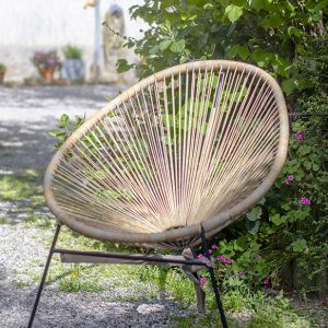 Fauteuil Acapulco de jardin beige en métal