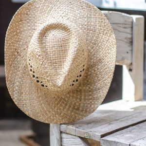 Chapeau beige panama en paille