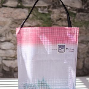 Panier recyclé blanc et rouge Oh la bâche