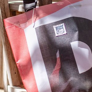 Sac Recyclé rouge et blanc Oh la bâche