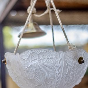 Luminaire en pâte de verre à fleur