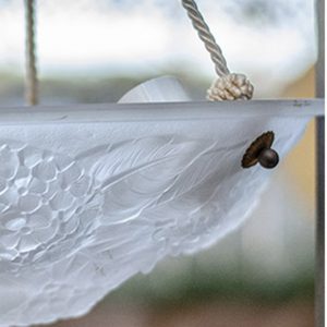 Suspension/luminaire en pâte de verre à fleur