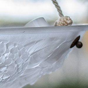 Suspension/luminaire en pâte de verre à fleur