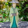 Statue chinoise verte en bois