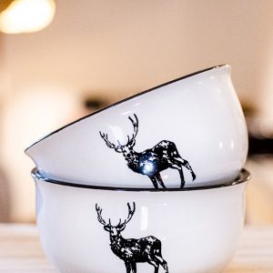 Bol cerf blanc et noir