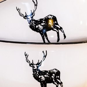 Bol cerf blanc et noir