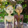 Statuettes asiatiques peintes