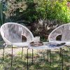 Table de jardin blanche en métal