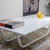 Table basse en fer laqué blanche vintage