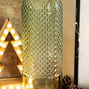 Vase en verre recyclé vert clair 56cm