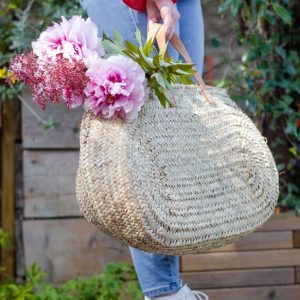 Grand sac de paille tressé
