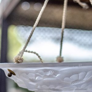 Luminaire en pâte de verre à fleur