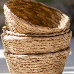 Petit panier beige en osier