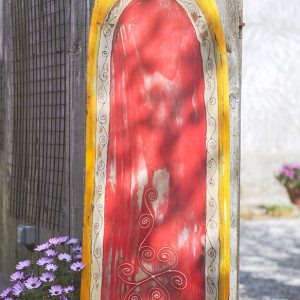 Plateau/Planche de surf décorative jaune et rouge